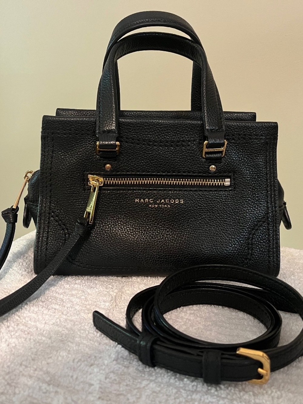 Marc Jacobs Mini Cruiser Black Leather Satchel